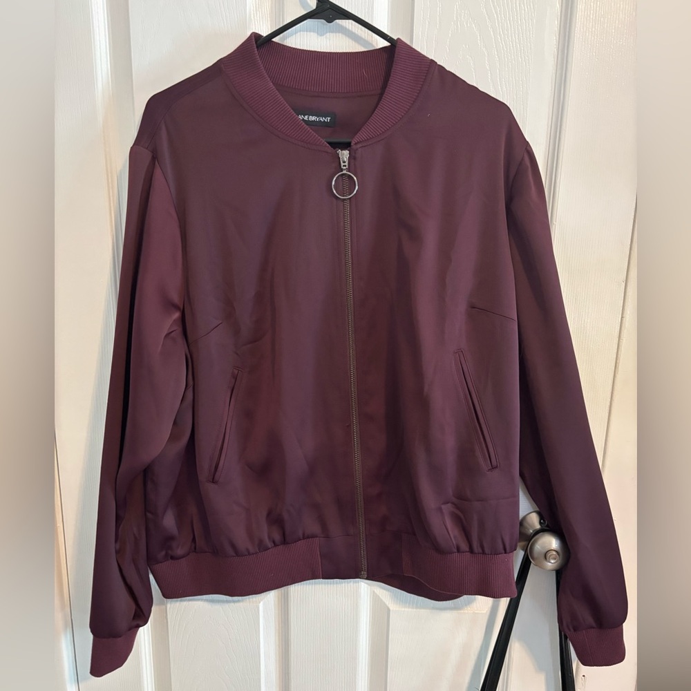 Women's Burgundy Bomber Jacket